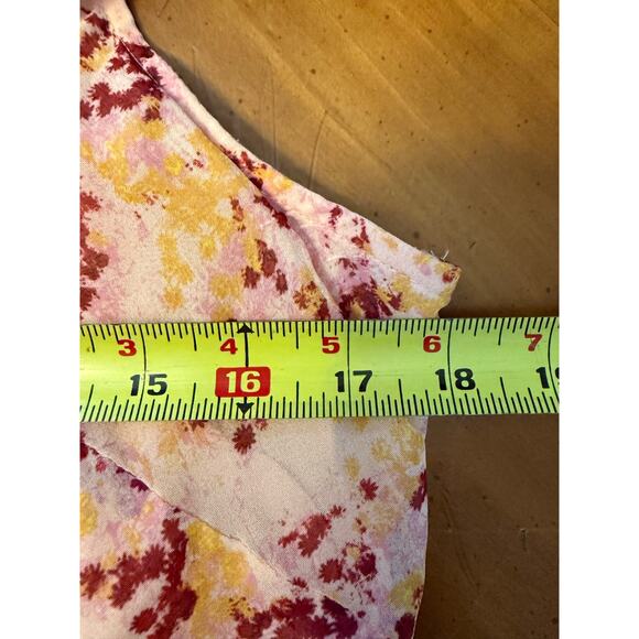 By Anthropologie Cowl-Neck Ruffle Midi Dress Pink Floral Size Large NEW - Picture 11 of 11